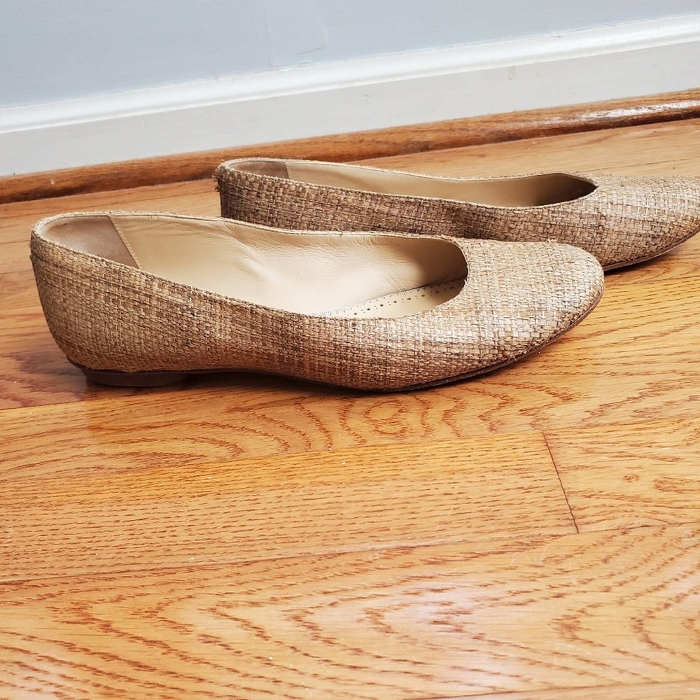 VIAJIYU Unique Custom Made Raffia Ballet Flats Shoes Made in Italy - Picture 2 of 8